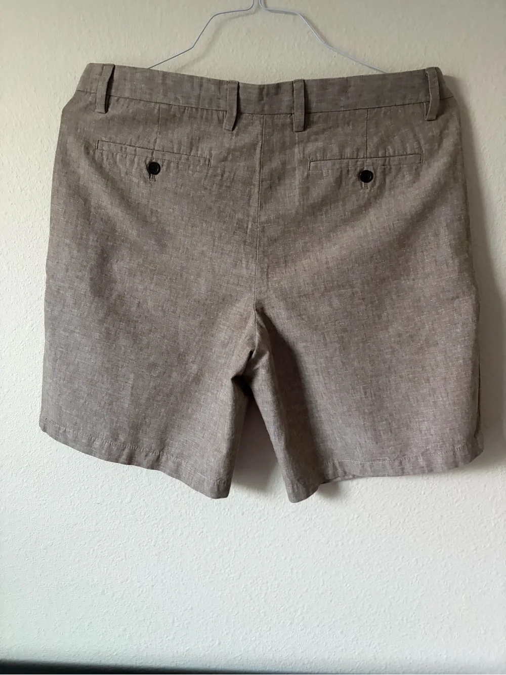 Banana Republic Men’s Khaki 9 Inch Linen Blend Chino Aiden Shorts Size 35x9